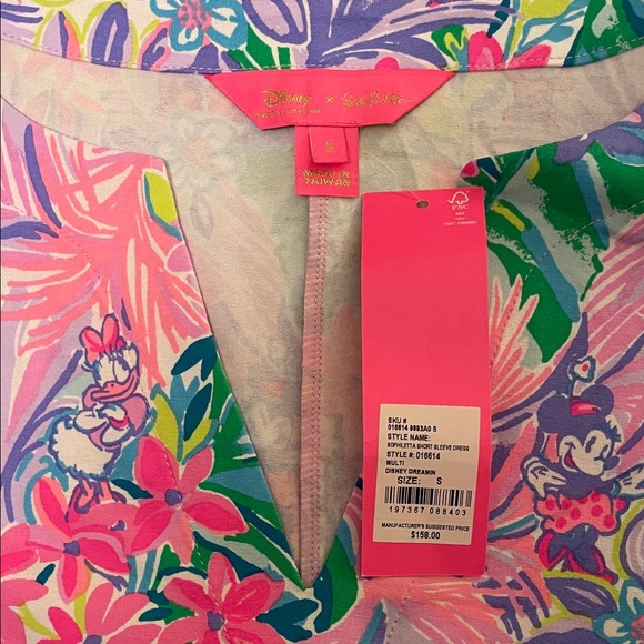 Lilly Pulitzer Disney Dreamin Sophiletta Short Sleeve Dress Size Small - Picture 3 of 4